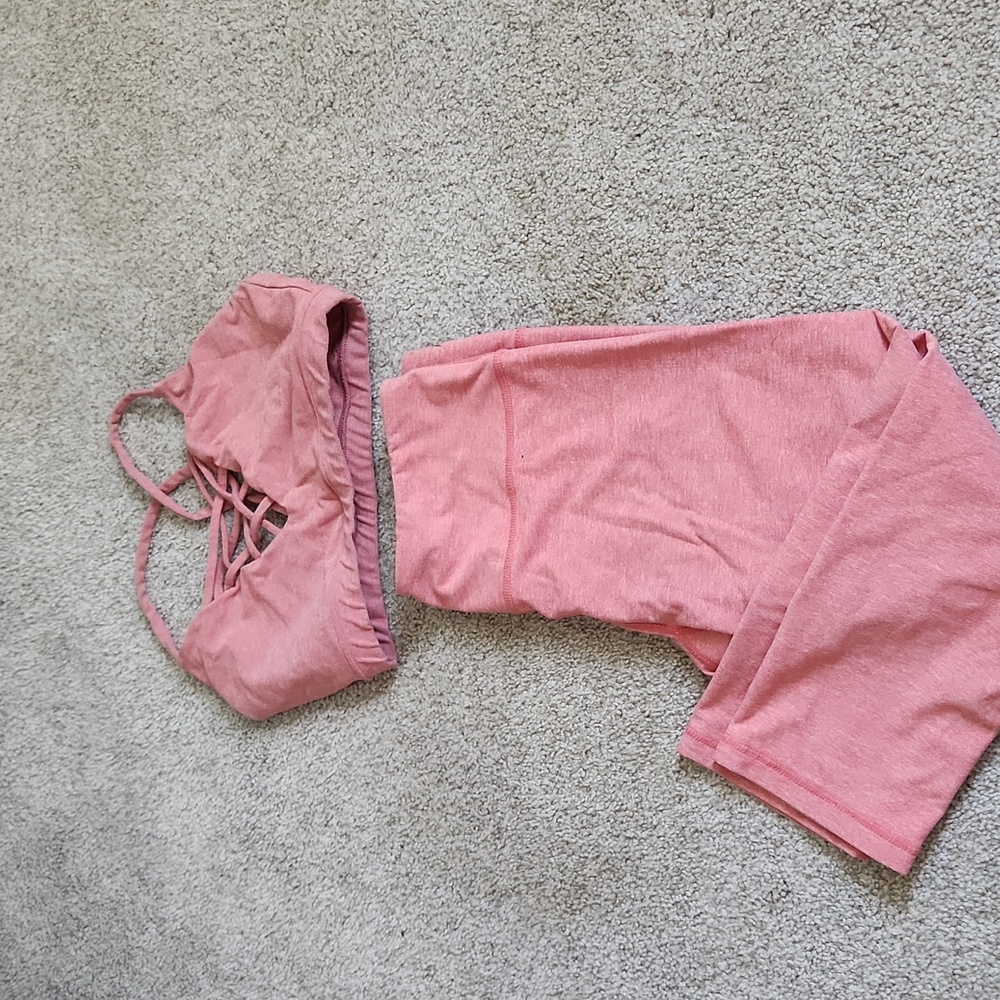Pink matching workout set